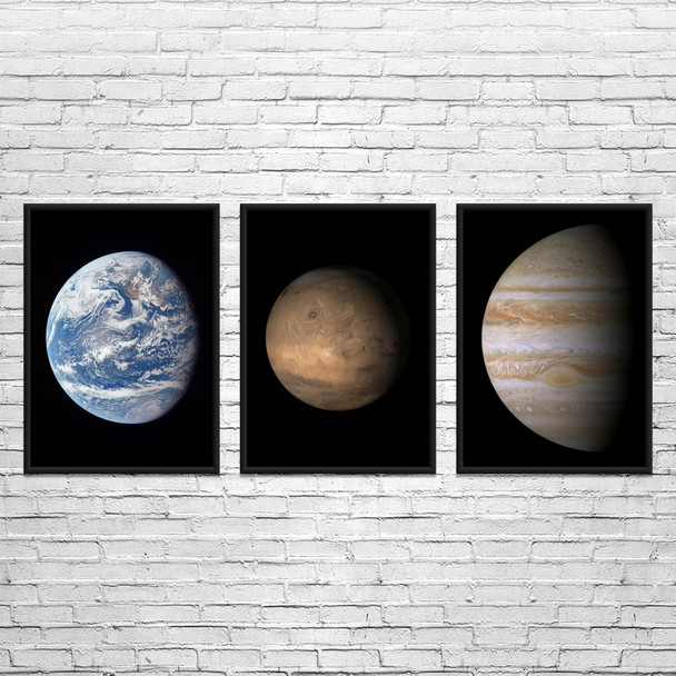 Earth Neighborhood Space Wall Art Set of 3