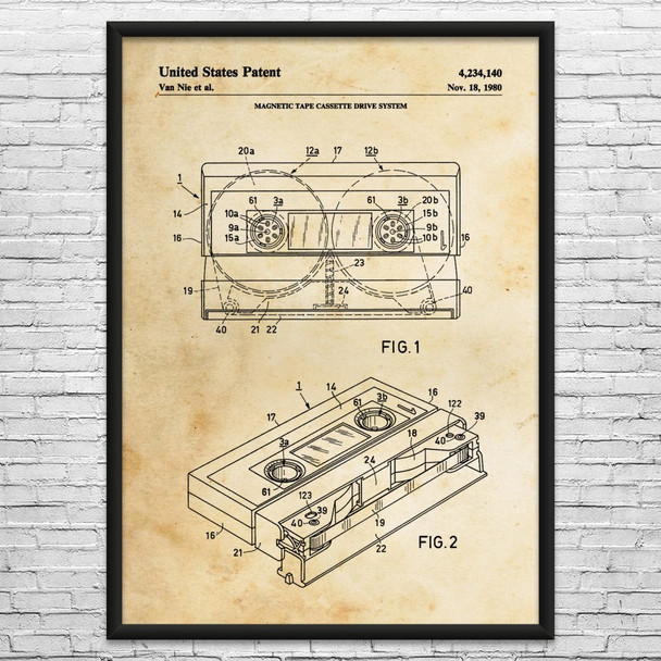 VHS Cassette Patent Wall Art