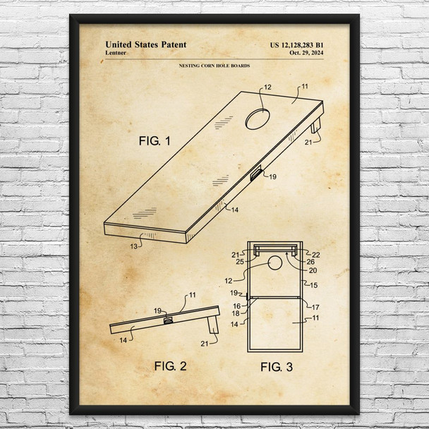 Cornhole Board Patent Wall Art
