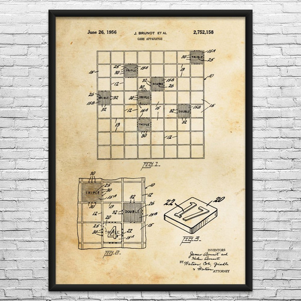 Word Game Patent Wall Art