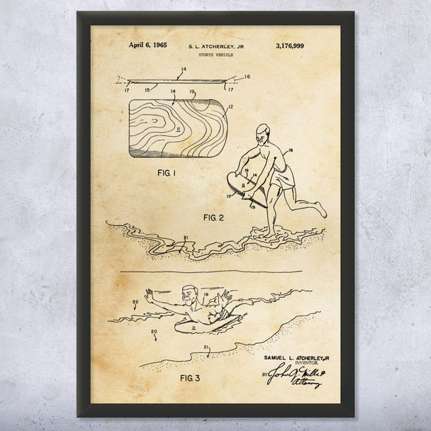 Body Board Patent Wall Art