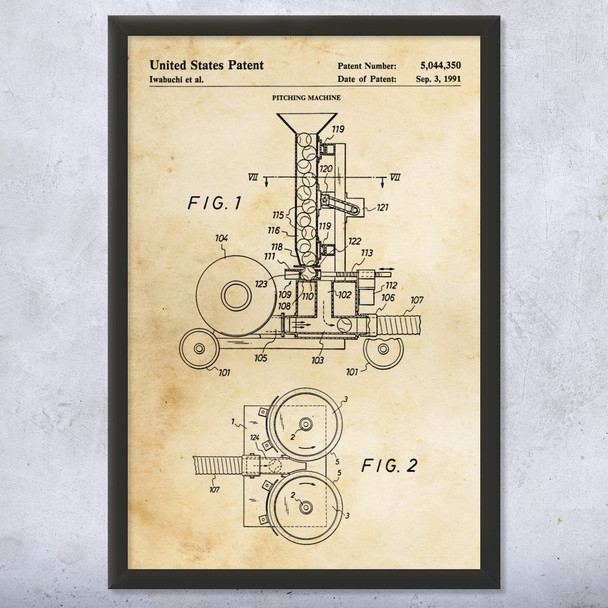 Pitching Machine Patent Wall Art