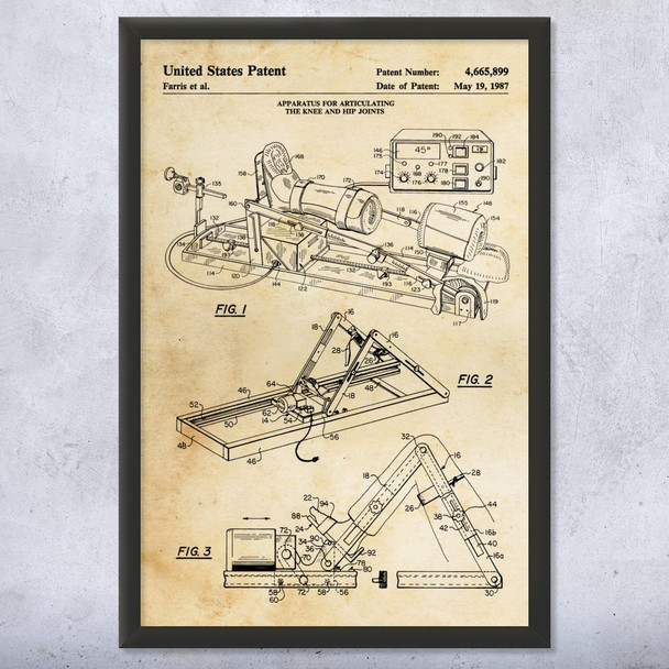 Knee CPM Machine Patent Wall Art