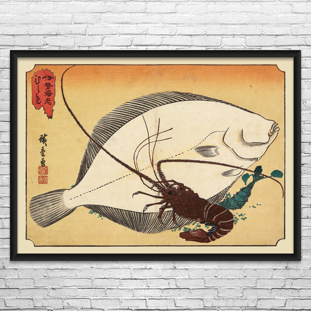 Lobster & Flounder Ukiyo-e Wall Art