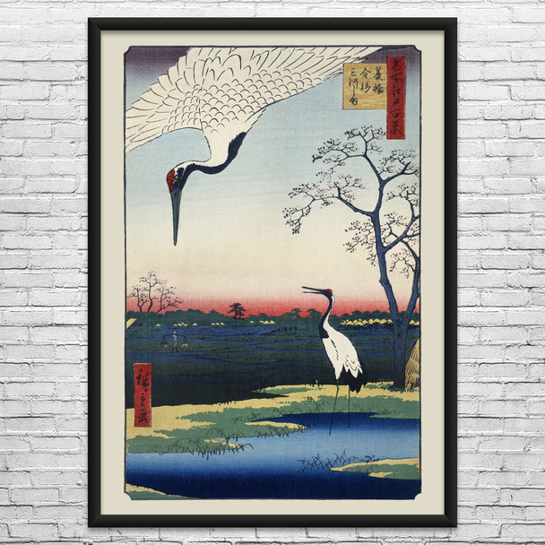 Japanese Cranes Ukiyo-e Wall Art