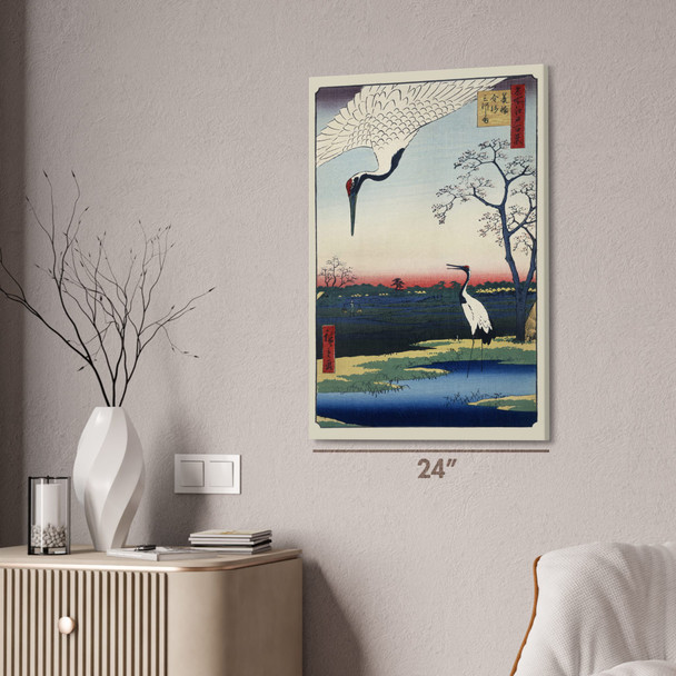 Japanese Cranes Ukiyo-e Wall Art