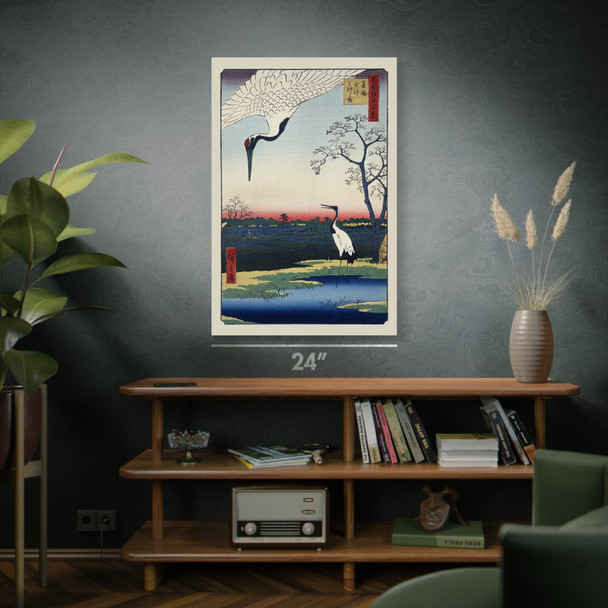 Japanese Cranes Ukiyo-e Wall Art