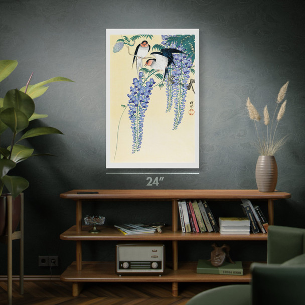 Swallows & Wisteria Ukiyo-e Wall Art