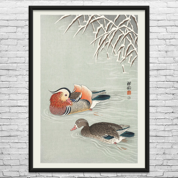 Mandarin Ducks Ukiyo-e Wall Art