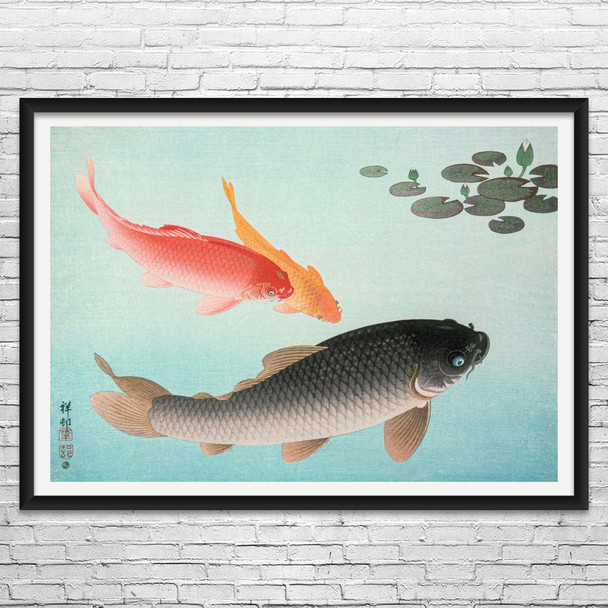 Common & Golden Carp Ukiyo-e Wall Art
