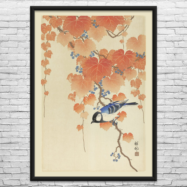 Great Tit Ukiyo-e Wall Art