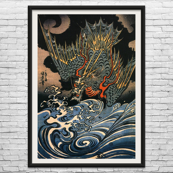 Dragon Above Waves Ukiyo-e Wall Art Dragon Above Waves Ukiyo-e Wall Art