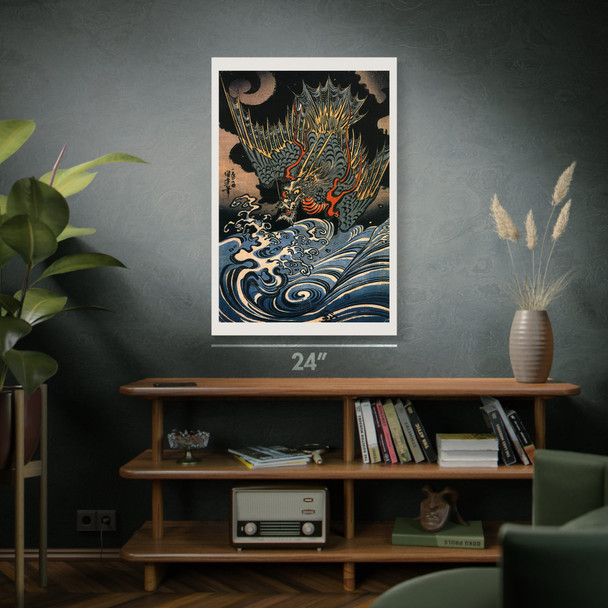 Dragon Above Waves Ukiyo-e Wall Art Dragon Above Waves Ukiyo-e Wall Art