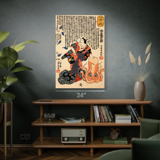 Cat & Octopus Ukiyo-e Wall Art Cat & Octopus Ukiyo-e Wall Art