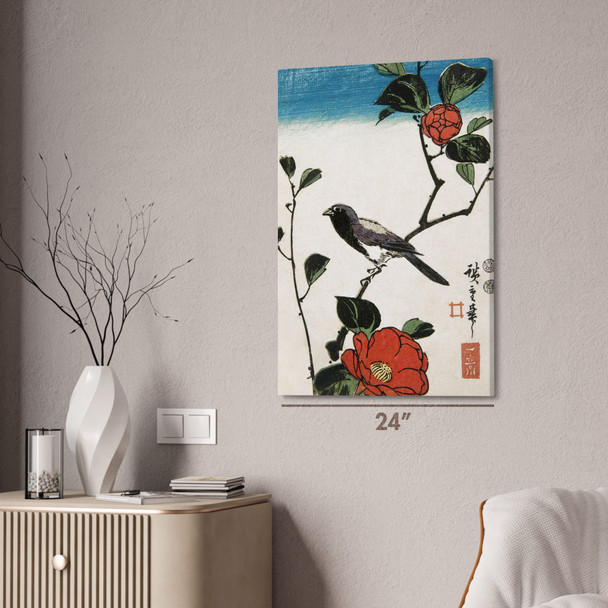 Bird on Camellia Branch Ukiyo-e Wall Art Bird on Camellia Branch Ukiyo-e Wall Art