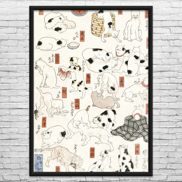 Cats Ukiyo-e Wall Art