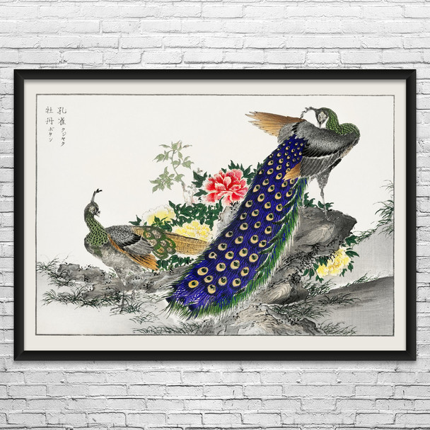 Peacock Ukiyo-e Wall Art
