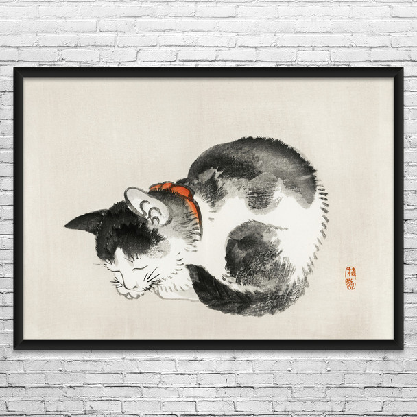 Sleeping Cat Ukiyo-e Wall Art