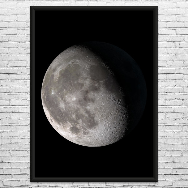 Waning Gibbous Moon Space Wall Art