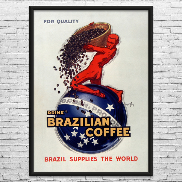 Brazilian Coffee Vintage Ad Wall Art