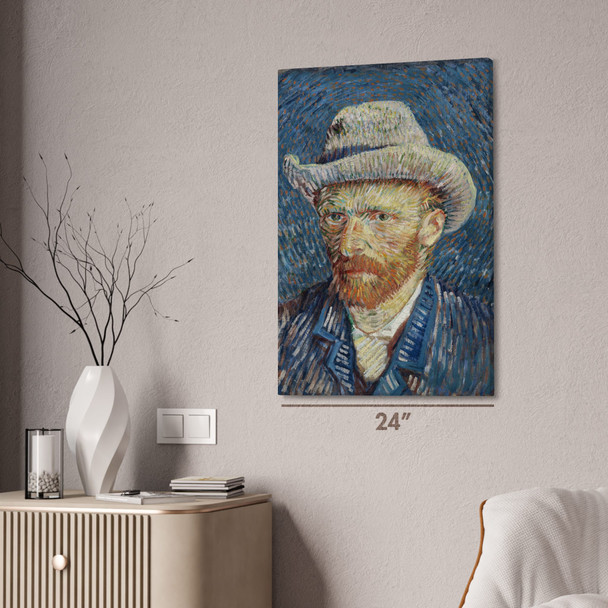 Van Gogh Portrait with Grey Felt Hat Art Print