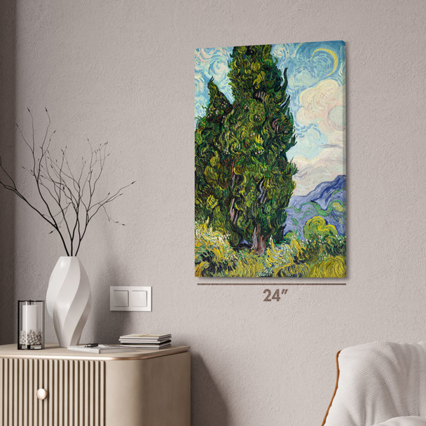 Van Gogh Cypresses Art Print