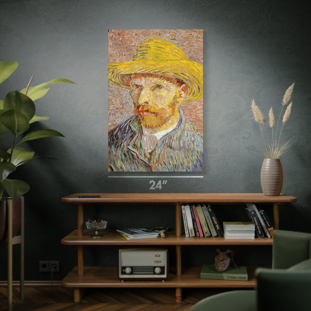 Van Gogh Portrait with Straw Hat Art Print