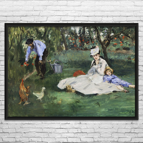 Monet Family in Their Garden Art Print
