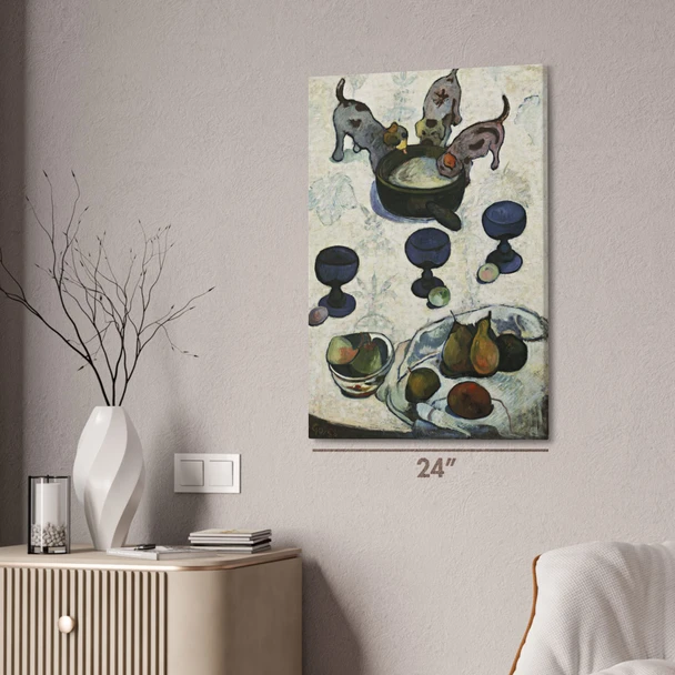 Still Life with Three Puppies Art Print