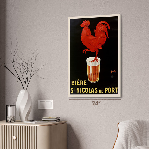 Nicolas de Port Beer Rooster Vintage Ad Wall Art