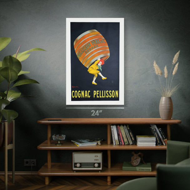 Cognac Pellisson Cask Vintage Ad Wall Art