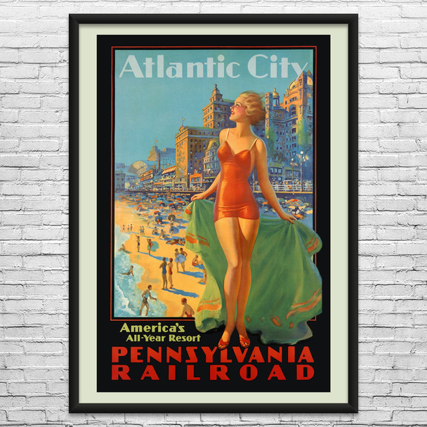 Atlantic City Vintage Travel Art