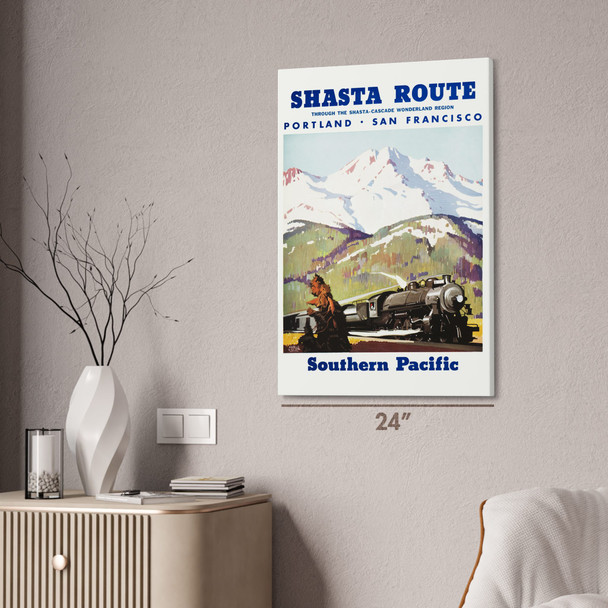 Shasta Route Vintage Travel Art