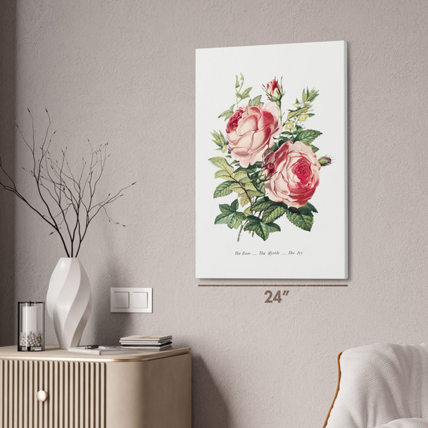 Rose Myrtle & Ivy Botanical Art Print Rose Myrtle & Ivy Botanical Art Print