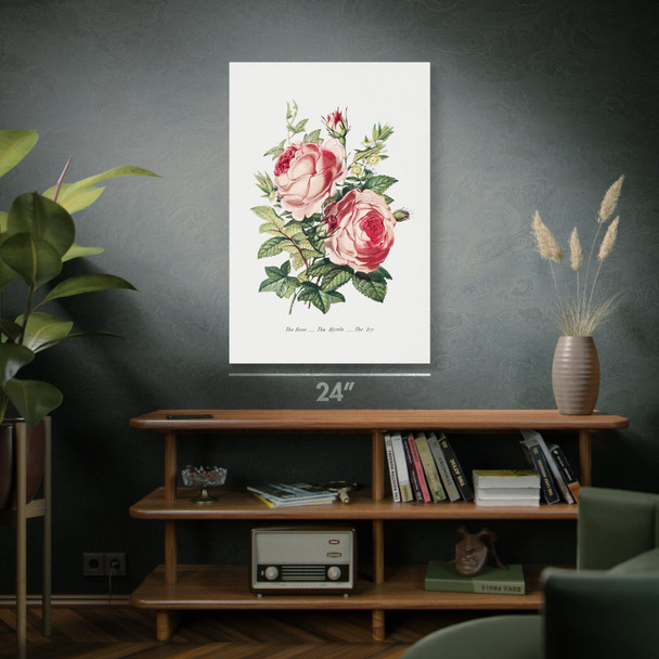 Rose Myrtle & Ivy Botanical Art Print Rose Myrtle & Ivy Botanical Art Print