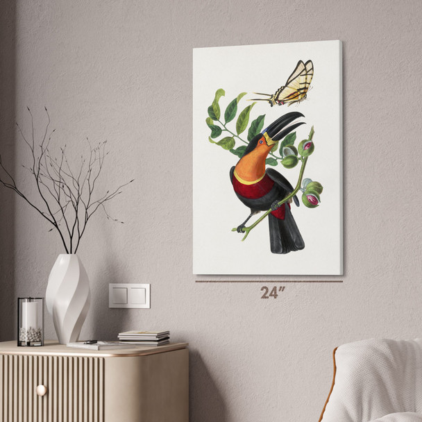 Tucan & Butterfly Botanical Art Print Tucan & Butterfly Botanical Art Print