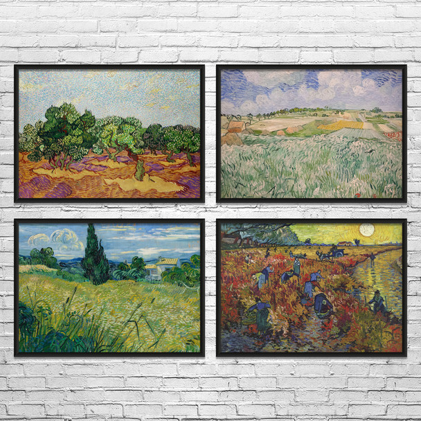 Van Gogh Landscapes Art Prints Set of 4
