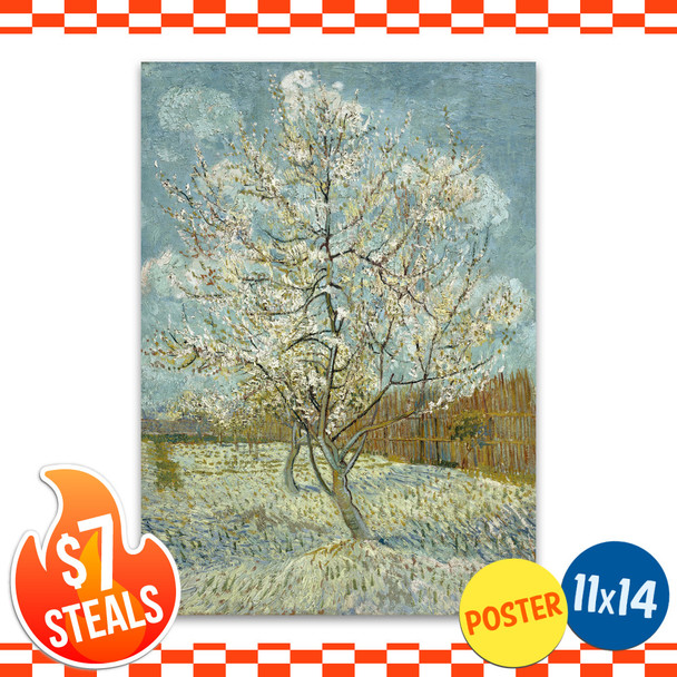 Van Gogh Pink Peach Tree Art Print Poster (unframed) 11" x 14"