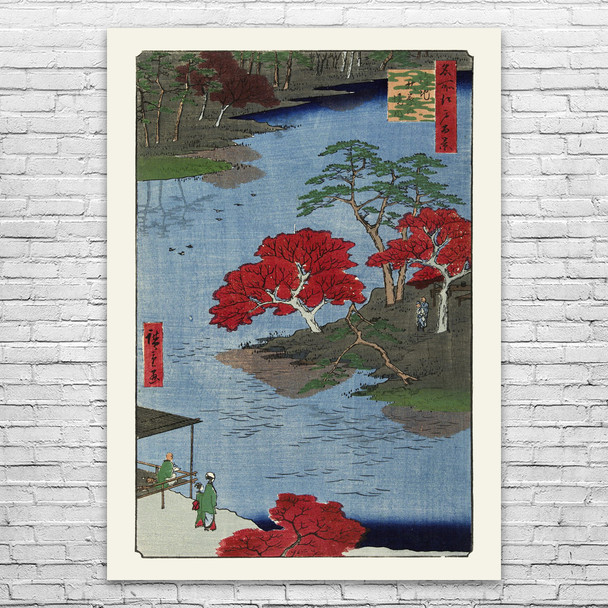 Autumn at Akiba Shrine Ukiyo-e Wall Art Poster (unframed) 11" x 14"