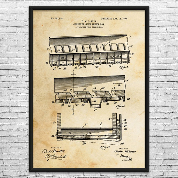 Sluice Box Patent Wall Art