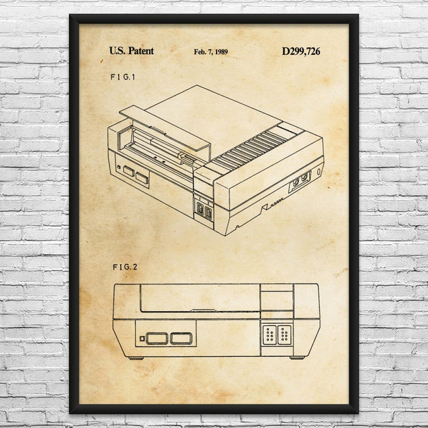 NES Video Game Console Patent Wall Art