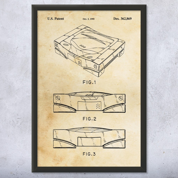 Saturn Video Game Console Patent Wall Art