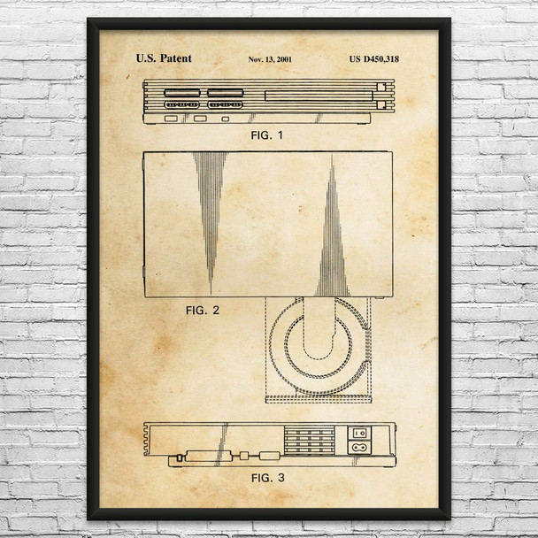 PS2 Console Patent Wall Art
