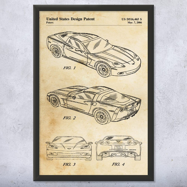 Corvette C6 Car Patent Wall Art