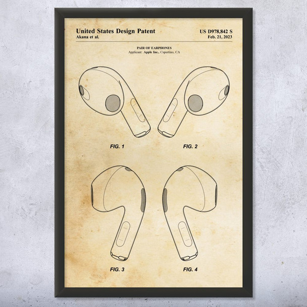 Air Pods Patent Wall Art