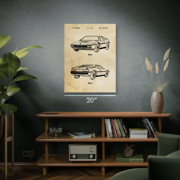 BMW M1 Car Patent Wall Art