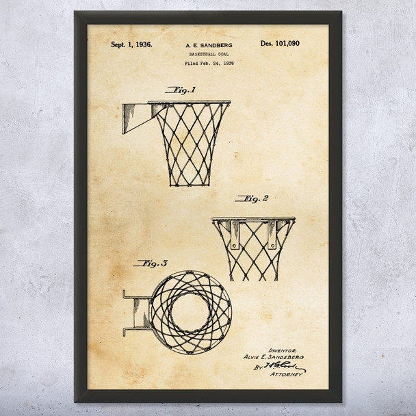Basketball Net Patent Wall Art