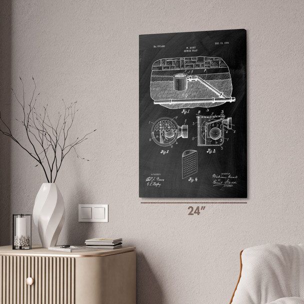 Sewer Trap Patent Wall Art