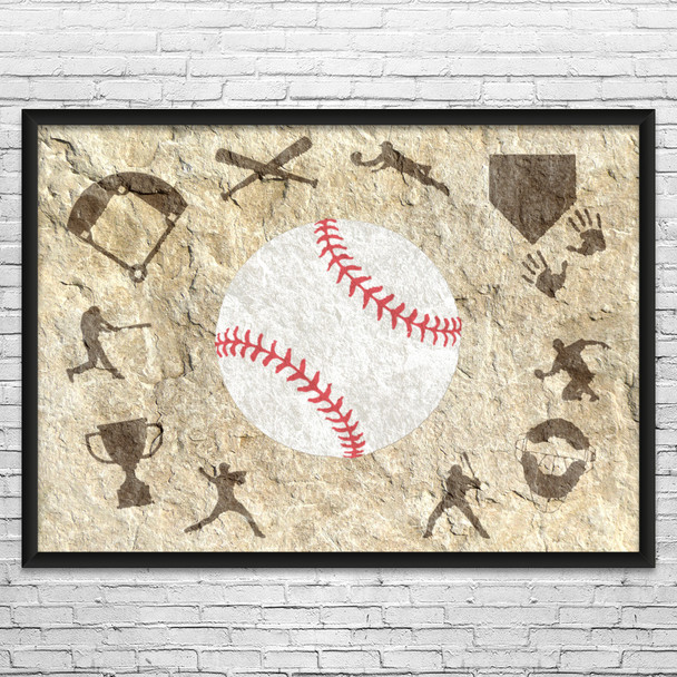Baseball Cave Art Print