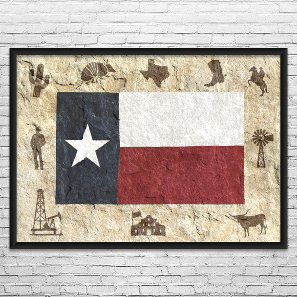 Texas Flag Cave Art Print